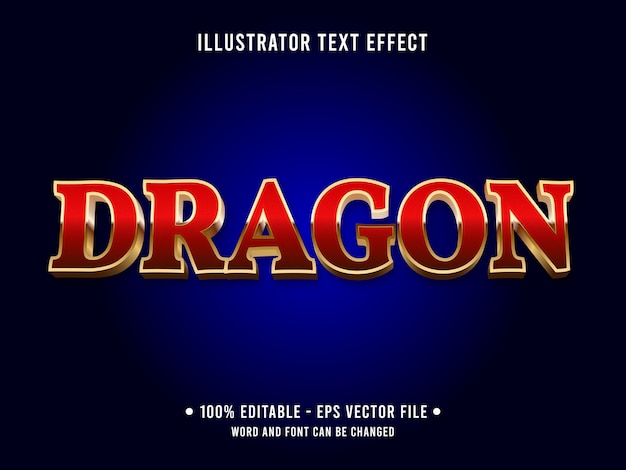 Dragón efecto de texto editable estilo clásico de casino