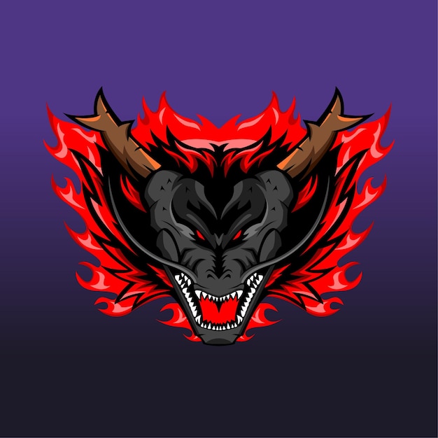 Dragon Esport Logo Mascota ilustración