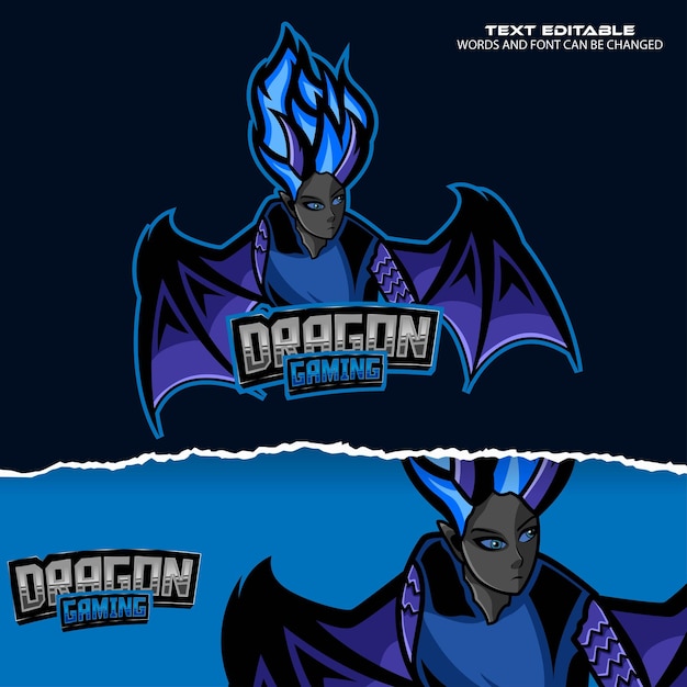 Dragón esport logo premium vector