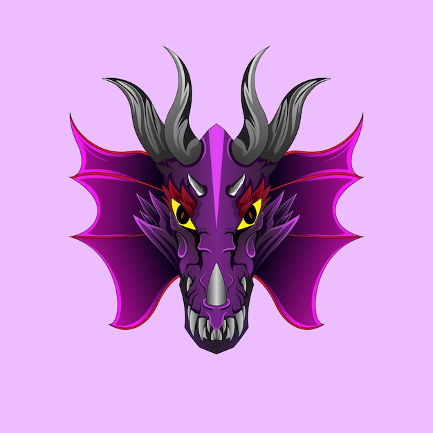 Vector dragon head monster mascota y logo design dragon tattoos