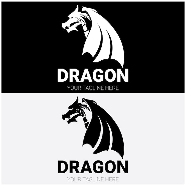 Vector dragon logo arte bien moderno