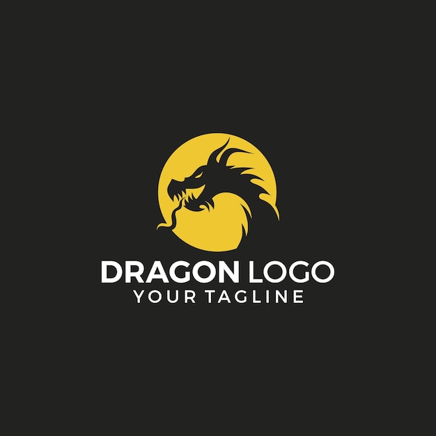 Dragón logo diseño vector ilustración