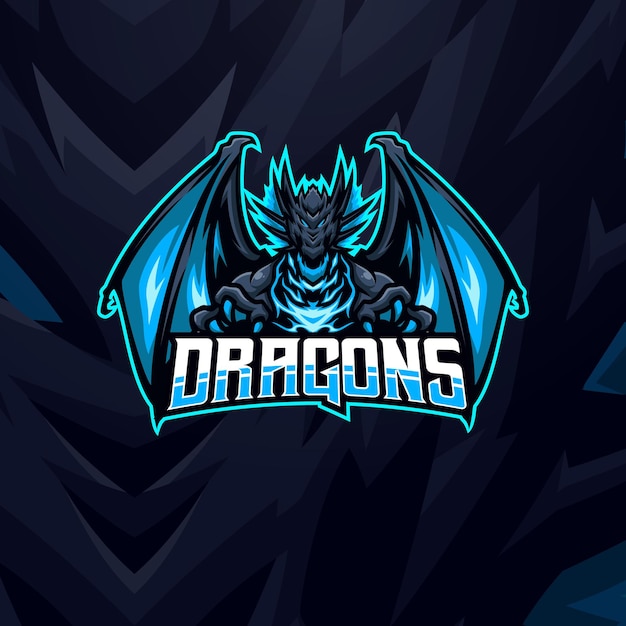 Dragon mascot logo esport ilustración premium vector