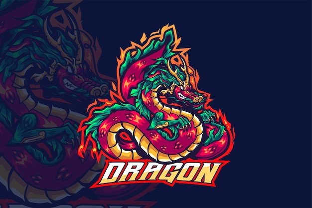 Vector dragon - plantilla de logotipo de esport