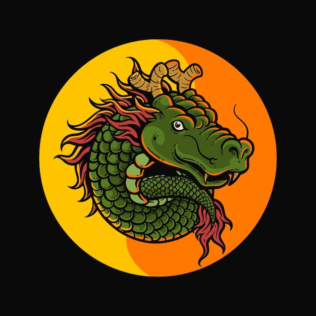 Vector dragón yin yang vector premium