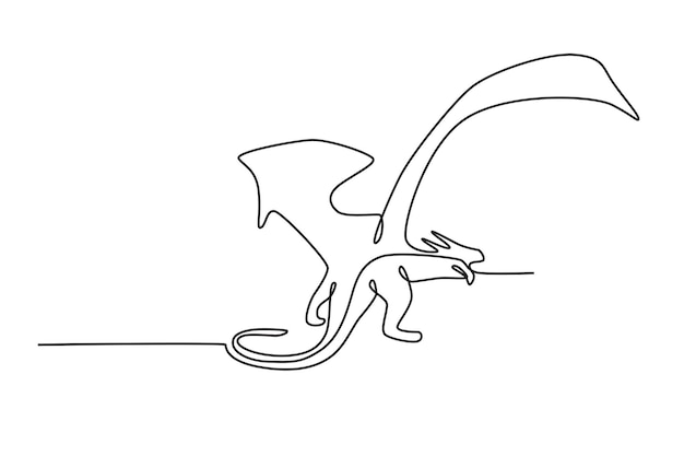 Los dragones tienen la piel muy dura. Dibujo en línea del dragón.
