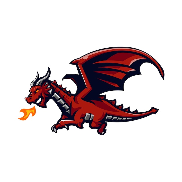 dragones vuelan y respiran fuego para el equipo deportivo