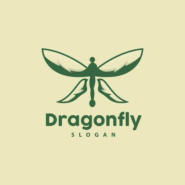 Dragonfly Logo Flying Animal Vector Lujoso Elegante Simple Minimalista Diseño Ilustración Plantilla Icono