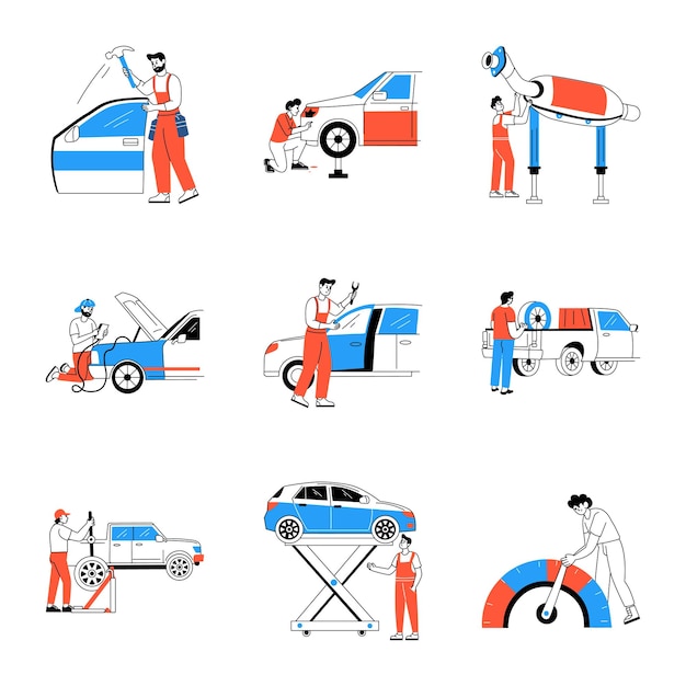 A drawing style illustration of welding