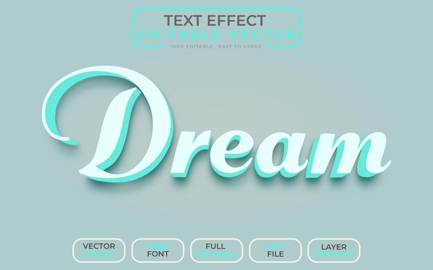 Dream 3D Text Effect Archivo vectorial editable