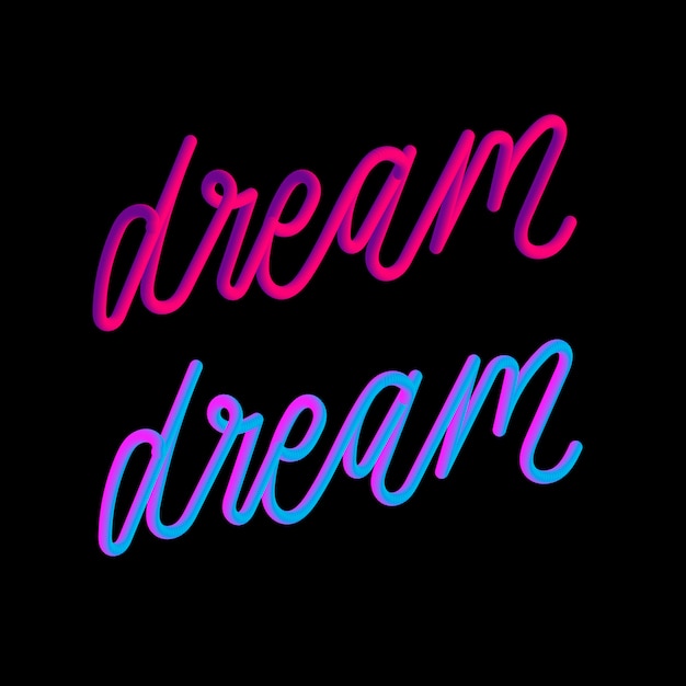 Dream 3D text Modern Fashion Slogan para camiseta con gráficos vectoriales Imprimir