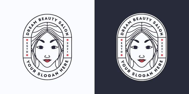 Dream beauty woman plantilla de logotipo de peluquería