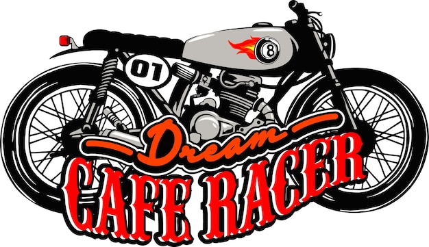 Dream Cafe 'Race vector de ilustración de motocicleta