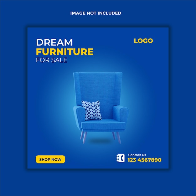 Dream furniture publicación en redes sociales vector premium