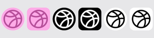 Dribbble Logo Bundle Icon Set App Vector Premium Diseño de Medios Sociales para la descarga digital 7