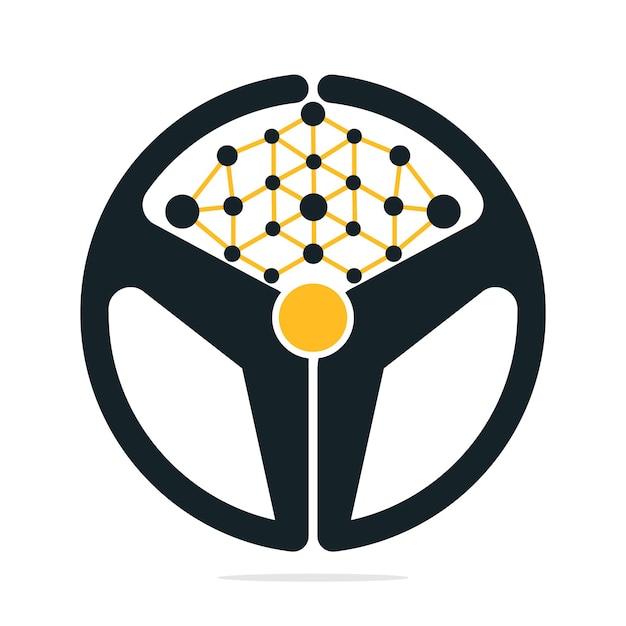 Drive tech símbolo creativo vector volante comunicación vector ilustración diseño