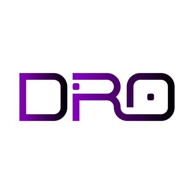 DRO iniciales monograma gradiente moderno minimalista letra marca de identidad de negocio vector diseño del logotipo