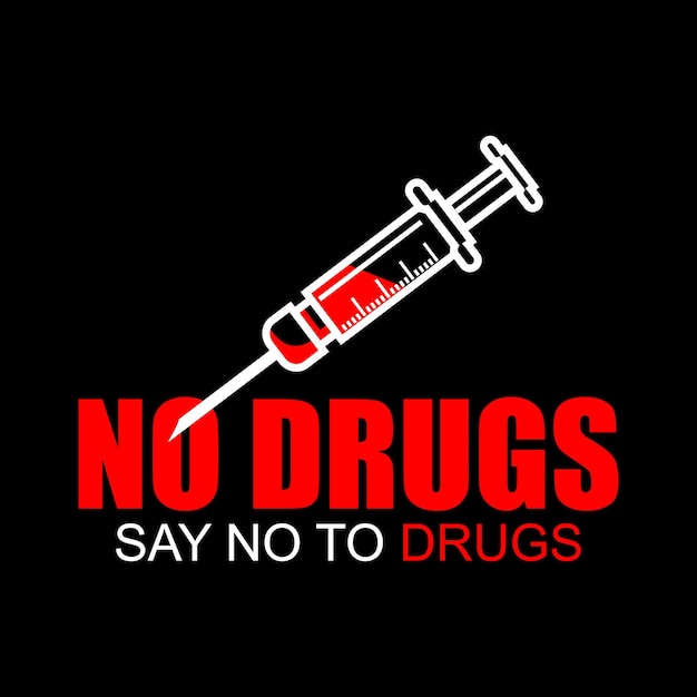 Sin drogas, di no a las drogas, afiches y pancartas vectoriales