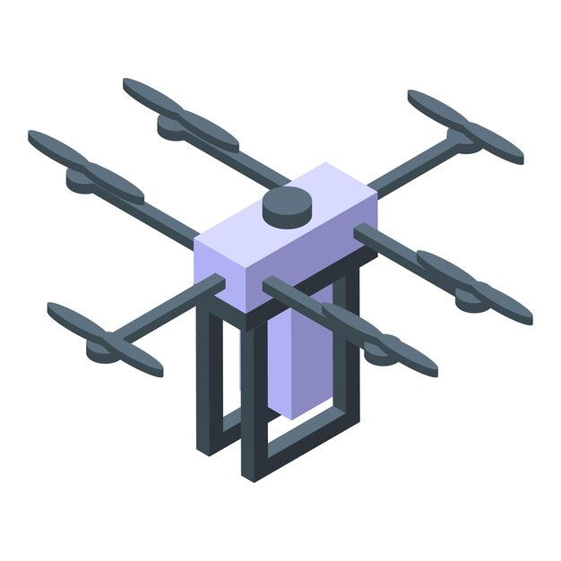 El dron hexacóptero con seis rotores está volando