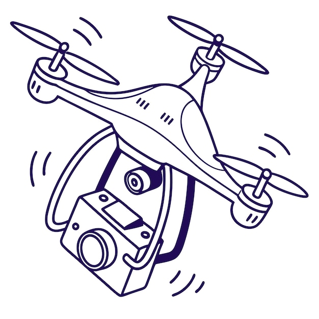 Drone con cámara que captura imágenes aéreas