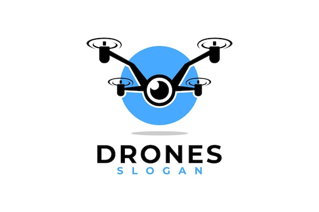 Drone con diseño de logotipo vectorial de cámara