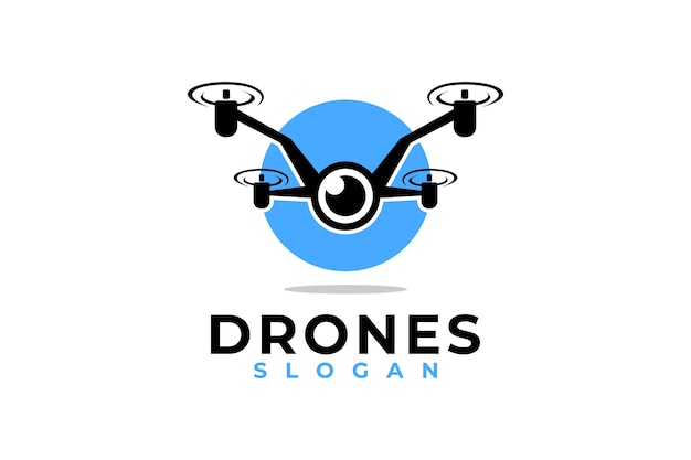 Drone con diseño de logotipo vectorial de cámara