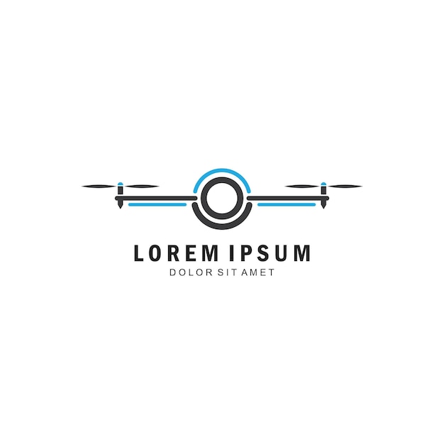 Drone Logo Plantilla Diseño Vector Emblema Concepto Símbolo creativo Icono