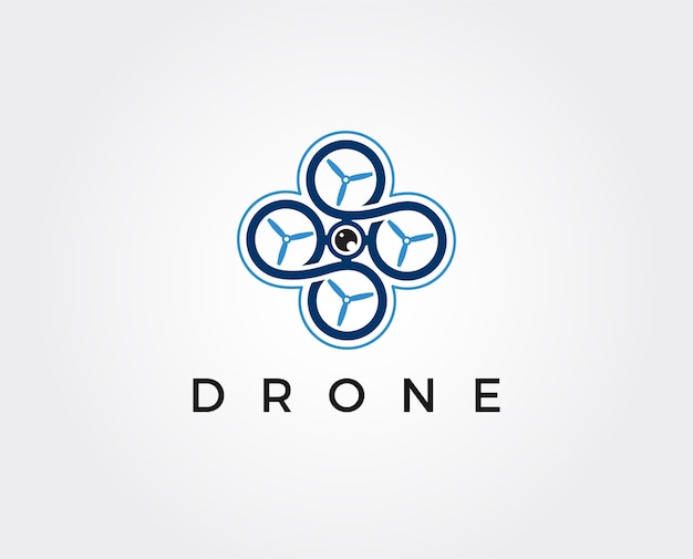 Drone logo plantilla icono fotografía drone quadcopter vector icono