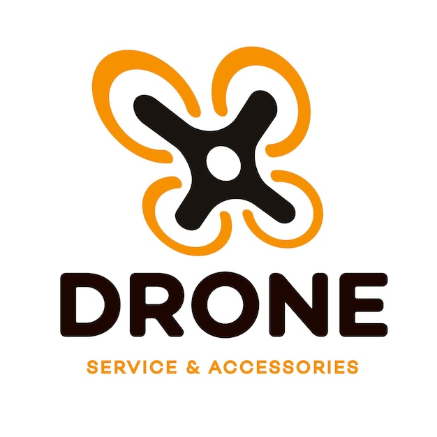 Drone logo vector color aislado en blanco