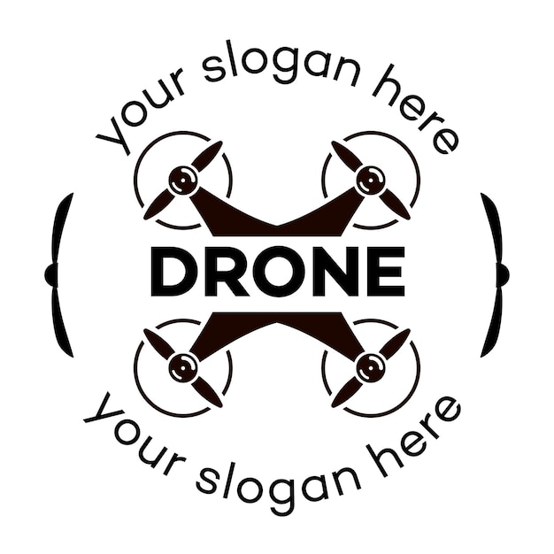 Drone logo vector negro color aislado