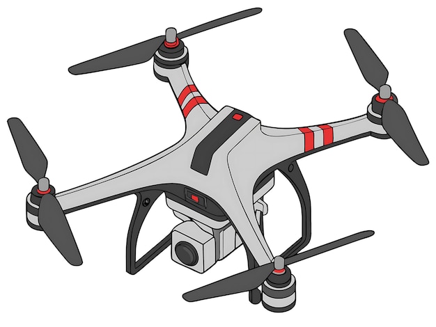 Drone moderno con cámara y hélices RedBlack