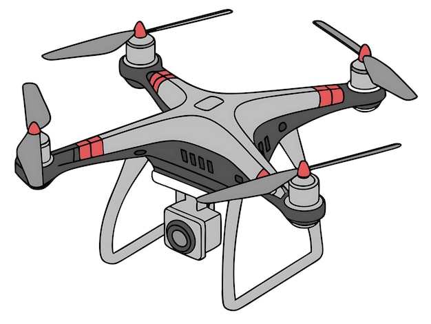 Drone moderno con cámara y hélices RedBlack