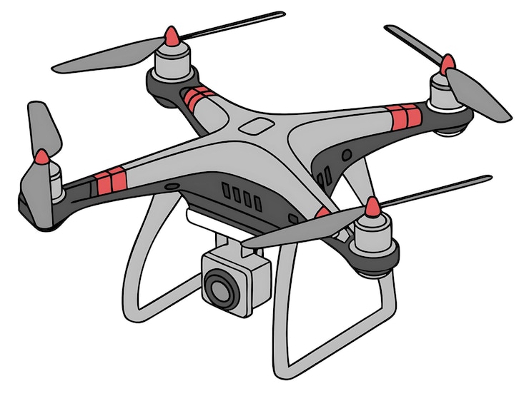 Drone moderno con cámara y hélices RedBlack