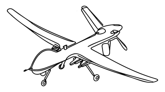 Drone de vehículo aéreo no tripulado de altitud media táctico operativo de dibujo de una línea