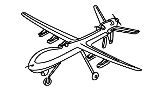 Drone de vehículo aéreo no tripulado de altitud media táctico operativo de dibujo de una línea