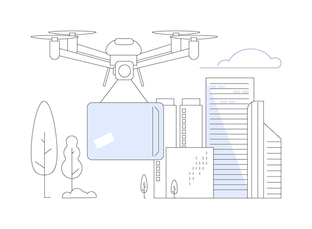 Drones 5G concepto abstracto ilustración vectorial Drones 5G voladores tecnología de conexión moderna conexión a Internet de alta velocidad equipos de telecomunicaciones red inalámbrica metáfora abstracta