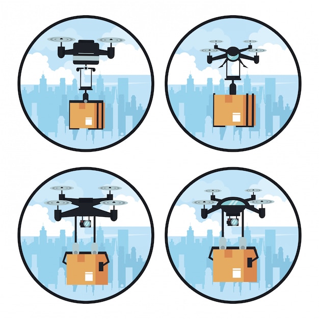 Drones repartiendo caja
