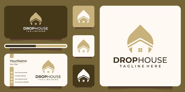 Drop house logo icono símbolo moderno concepto de espacio negativo