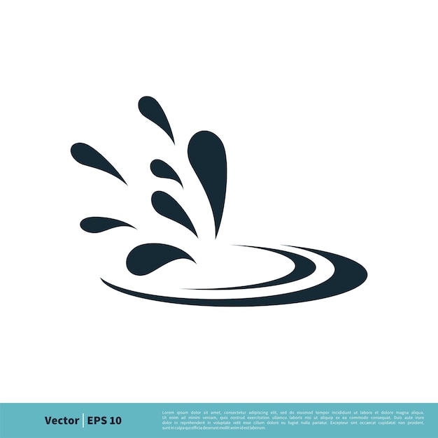 Drop Water Splash Water Icon Vector Logo Plantilla Ilustración Diseño Vector EPS 10