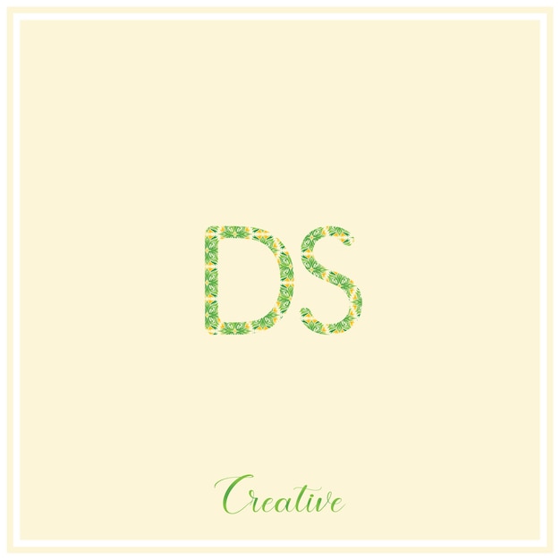 DS Logo verde natural último diseño del logotipo Ilustración vectorial Logotipo creativo Logotipo mínimo Monograma