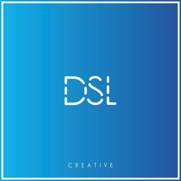 DSL Premium Vector último diseño de logotipo Diseño creativo de logotipo Ilustración vectorial Logotipo mínimo Monograma