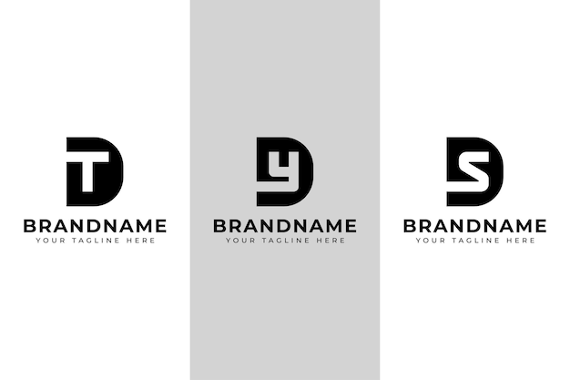 DT DY DZ Monograma Conjunto de logotipos para las letras DT TD DY YD DZ ZD iniciales