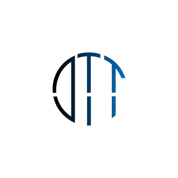 dtt creativo círculo inicial atemporal espacio negativo diseño del logotipo del monograma
