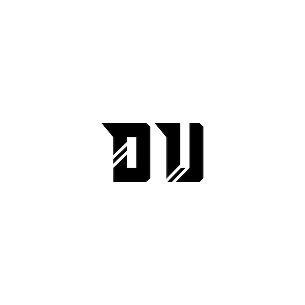 DU monograma logotipo diseño carta texto nombre símbolo monocromo logotipo alfabeto carácter simple logotipo