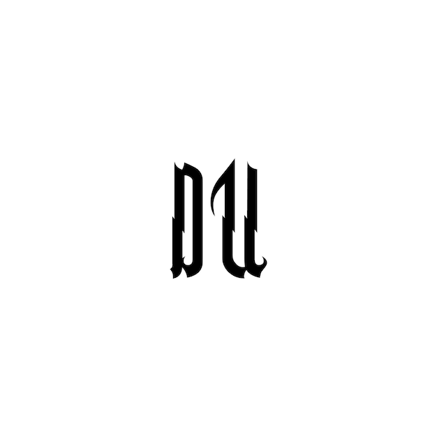 DU monograma logotipo diseño carta texto nombre símbolo monocromo logotipo alfabeto carácter simple logotipo