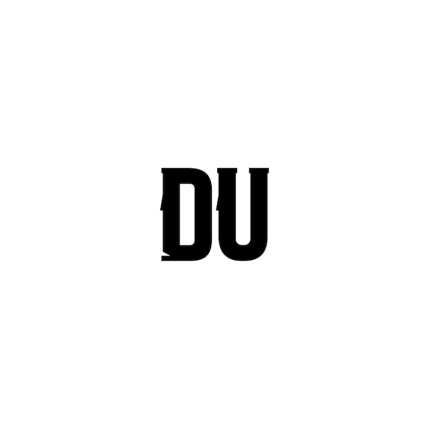 DU monograma logotipo diseño carta texto nombre símbolo monocromo logotipo alfabeto carácter simple logotipo