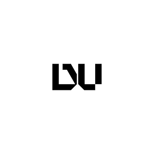 DU monograma logotipo diseño carta texto nombre símbolo monocromo logotipo alfabeto carácter simple logotipo