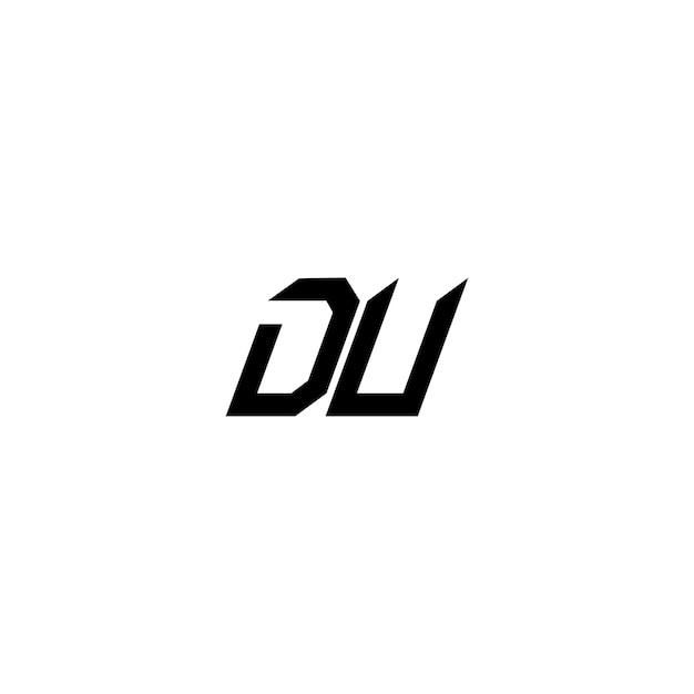 DU monograma logotipo diseño carta texto nombre símbolo monocromo logotipo alfabeto carácter simple logotipo