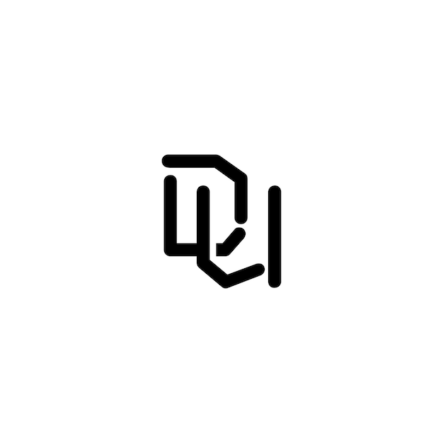 DU monograma logotipo diseño carta texto nombre símbolo monocromo logotipo alfabeto carácter simple logotipo