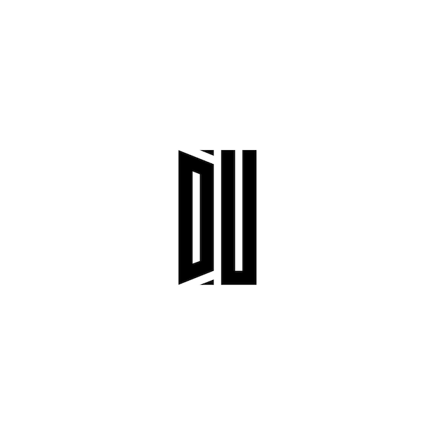 DU monograma logotipo diseño carta texto nombre símbolo monocromo logotipo alfabeto carácter simple logotipo
